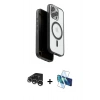 MARSİLYAN™- iPhone 15 Pro Max Kılıf Pusula Form Serisi - Siyah 3D Antistatik Seramik Nano Ekran Koruyucu + Raze Metal Kamera Lens - GS
