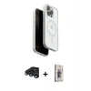 MARSİLYAN™- iPhone 15 Pro Max Kılıf Pusula Form Serisi - Siyah Bilvis 3D Cam Ekran Koruyucu + Raze Metal Kamera Lens - LT