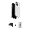 MARSİLYAN™- iPhone 15 Pro Max Kılıf Pusula Form Serisi - Siyah Bilvis 3D Cam Ekran Koruyucu + Raze Metal Kamera Lens - GS