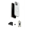 MARSİLYAN™- iPhone 15 Pro Max Kılıf Pusula Form Serisi - Siyah Bilvis Hayalet Cam Ekran Koruyucu + Raze Metal Kamera Lens - GS