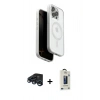 MARSİLYAN™- iPhone 15 Pro Max Kılıf Pusula Form Serisi - Siyah Bilvis Hayalet Cam Ekran Koruyucu + Raze Metal Kamera Lens - LT