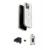 MARSİLYAN™- iPhone 15 Pro Max Kılıf Pusula Form Serisi - Siyah Bilvis Hayalet Cam Ekran Koruyucu + Raze Metal Kamera Lens - TMGI