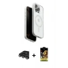 MARSİLYAN™- iPhone 15 Pro Max Kılıf Pusula Form Serisi - Siyah Buffer Cam Ekran Koruyucu + Raze Metal Kamera Lens - TMGI