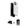 MARSİLYAN™- iPhone 15 Pro Max Kılıf Pusula Form Serisi - Siyah Buffer Hayalet Cam Ekran Koruyucu + Raze Metal Kamera Lens - SH