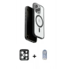 MARSİLYAN™- iPhone 15 Pro Max Kılıf Pusula Form Serisi - Siyah Joko Magic 5D Cam + PVD Metal Kamera Lens - LT