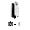 MARSİLYAN™- iPhone 15 Pro Max Kılıf Pusula Form Serisi - Siyah Joko Magic 5D Cam + PVD Metal Kamera Lens - TU