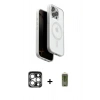 MARSİLYAN™- iPhone 15 Pro Max Kılıf Pusula Form Serisi - Siyah Joko Magic 5D Hayalet Cam + PVD Metal Kamera Lens - GS