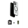MARSİLYAN™- iPhone 15 Pro Max Kılıf Pusula Form Serisi - Siyah Joko Magic 5D Hayalet Cam + PVD Metal Kamera Lens - TU