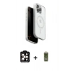 MARSİLYAN™- iPhone 15 Pro Max Kılıf Pusula Form Serisi - Siyah Joko Magic 5D Hayalet Cam + PVD Metal Kamera Lens - TU