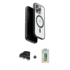 MARSİLYAN™- iPhone 15 Pro Max Kılıf Pusula Form Serisi - Siyah Polymer Nano Ekran Koruyucu + Raze Metal Kamera Lens - GS