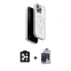 MARSİLYAN™- iPhone 15 Pro Max Kılıf Pusula Form Serisi - Siyah Vanessa Magic Cam + PVD Metal Kamera Lens - TU
