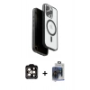 MARSİLYAN™- iPhone 15 Pro Max Kılıf Pusula Form Serisi - Siyah Vanessa Magic Cam + PVD Metal Kamera Lens - TU
