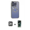 MARSİLYAN™- iPhone 15 Pro Max Kılıf Pusula Form - Siyah 360 Mat Full Body Arka Koruyucu + PVD Metal Kamera Lens - GI