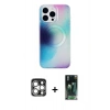 MARSİLYAN™- iPhone 15 Pro Max Kılıf Pusula Form - Siyah 360 Mat Full Body Arka Koruyucu + PVD Metal Kamera Lens - GS