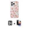 MARSİLYAN™- iPhone 15 Pro Max Kılıf Pusula Form - Siyah 3D Antistatik Mat Seramik Nano Ekran Koruyucu + PVD Metal Kamera Lens - LT