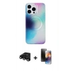 MARSİLYAN™- iPhone 15 Pro Max Kılıf Pusula Form - Siyah 3D Antistatik Mat Seramik Nano Ekran Koruyucu + Raze Metal Kamera Lens - SH