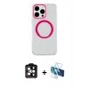 MARSİLYAN™- iPhone 15 Pro Max Kılıf Pusula Form - Siyah 3D Antistatik Seramik Nano Ekran Koruyucu + PVD Metal Kamera Lens - TU