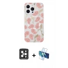 MARSİLYAN™- iPhone 15 Pro Max Kılıf Pusula Form - Siyah 3D Antistatik Seramik Nano Ekran Koruyucu + PVD Metal Kamera Lens - SH