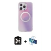 MARSİLYAN™- iPhone 15 Pro Max Kılıf Pusula Form - Siyah 3D Antistatik Seramik Nano Ekran Koruyucu + PVD Metal Kamera Lens - TU