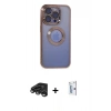 MARSİLYAN™- iPhone 15 Pro Max Kılıf Pusula Form - Siyah Bilvis 0.18mm Plus Cam Ekran Koruyucu + Raze Metal Kamera Lens - TMGI