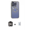 MARSİLYAN™- iPhone 15 Pro Max Kılıf Pusula Form - Siyah Bilvis 0.18mm Plus Cam Ekran Koruyucu + Turuncu PVD Metal Kamera Lens