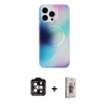MARSİLYAN™- iPhone 15 Pro Max Kılıf Pusula Form - Siyah Bilvis 3D Cam Ekran Koruyucu + PVD Metal Kamera Lens - TU