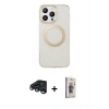 MARSİLYAN™- iPhone 15 Pro Max Kılıf Pusula Form - Siyah Bilvis 3D Cam Ekran Koruyucu + Raze Metal Kamera Lens - LT