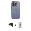 MARSİLYAN™- iPhone 15 Pro Max Kılıf Pusula Form - Siyah Bilvis 3D Cam Ekran Koruyucu + Raze Metal Kamera Lens - GS