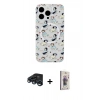 MARSİLYAN™- iPhone 15 Pro Max Kılıf Pusula Form - Siyah Bilvis 3D Cam Ekran Koruyucu + Raze Metal Kamera Lens - LT