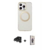 MARSİLYAN™- iPhone 15 Pro Max Kılıf Pusula Form - Siyah Bilvis 3D Cam Ekran Koruyucu + Raze Metal Kamera Lens - GS