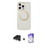 MARSİLYAN™- iPhone 15 Pro Max Kılıf Pusula Form - Siyah Bilvis 5in1 3D Magic Cam Ekran Koruyucu + Raze Metal Kamera Lens - GS