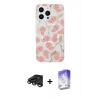MARSİLYAN™- iPhone 15 Pro Max Kılıf Pusula Form - Siyah Bilvis 5in1 3D Magic Cam Ekran Koruyucu + Raze Metal Kamera Lens - TMGI