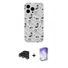 MARSİLYAN™- iPhone 15 Pro Max Kılıf Pusula Form - Siyah Bilvis 5in1 3D Magic Cam Ekran Koruyucu + Raze Metal Kamera Lens - TMGI