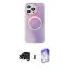 MARSİLYAN™- iPhone 15 Pro Max Kılıf Pusula Form - Siyah Bilvis 5in1 3D Magic Cam Ekran Koruyucu + Raze Metal Kamera Lens - TMGI