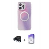 MARSİLYAN™- iPhone 15 Pro Max Kılıf Pusula Form - Siyah Bilvis 5in1 3D Magic Cam Ekran Koruyucu + Raze Metal Kamera Lens - LT