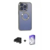 MARSİLYAN™- iPhone 15 Pro Max Kılıf Pusula Form - Siyah Bilvis 5in1 3D Magic Cam Ekran Koruyucu + Raze Metal Kamera Lens - TMGI