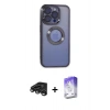 MARSİLYAN™- iPhone 15 Pro Max Kılıf Pusula Form - Siyah Bilvis 5in1 3D Magic Cam Ekran Koruyucu + Raze Metal Kamera Lens - TMGI