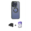 MARSİLYAN™- iPhone 15 Pro Max Kılıf Pusula Form - Siyah Bilvis 5in1 3D Magic Cam Ekran Koruyucu + Raze Metal Kamera Lens - TMGI