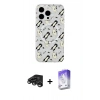 MARSİLYAN™- iPhone 15 Pro Max Kılıf Pusula Form - Siyah Bilvis 5in1 3D Magic Cam Ekran Koruyucu + Raze Metal Kamera Lens - TMGI