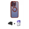 MARSİLYAN™- iPhone 15 Pro Max Kılıf Pusula Form - Siyah Bilvis 5in1 3D Magic Cam Ekran Koruyucu + Raze Metal Kamera Lens - TMGI