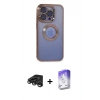 MARSİLYAN™- iPhone 15 Pro Max Kılıf Pusula Form - Siyah Bilvis 5in1 3D Magic Cam Ekran Koruyucu + Raze Metal Kamera Lens - TMGI
