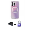 MARSİLYAN™- iPhone 15 Pro Max Kılıf Pusula Form - Siyah Bilvis 5in1 5D Magic Hayalet Cam Ekran Koruyucu + Raze Metal Kamera Lens - LT