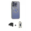 MARSİLYAN™- iPhone 15 Pro Max Kılıf Pusula Form - Siyah Bilvis Hayalet Cam Ekran Koruyucu + Raze Metal Kamera Lens - GS