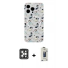 MARSİLYAN™- iPhone 15 Pro Max Kılıf Pusula Form - Siyah Bilvis Hayalet Cam Ekran Koruyucu + PVD Metal Kamera Lens - GI