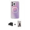 MARSİLYAN™- iPhone 15 Pro Max Kılıf Pusula Form - Siyah Bilvis Hayalet Cam Ekran Koruyucu + Raze Metal Kamera Lens - TMGI