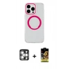 MARSİLYAN™- iPhone 15 Pro Max Kılıf Pusula Form - Siyah Buffer Cam Ekran Koruyucu + PVD Metal Kamera Lens - GS