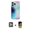 MARSİLYAN™- iPhone 15 Pro Max Kılıf Pusula Form - Siyah Buffer Cam Ekran Koruyucu + PVD Metal Kamera Lens - GI
