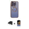 MARSİLYAN™- iPhone 15 Pro Max Kılıf Pusula Form - Siyah Buffer Hayalet Cam Ekran Koruyucu + Raze Metal Kamera Lens - GS