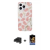 MARSİLYAN™- iPhone 15 Pro Max Kılıf Pusula Form - Siyah Buffer Hayalet Cam Ekran Koruyucu + Raze Metal Kamera Lens - TMGI
