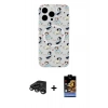 MARSİLYAN™- iPhone 15 Pro Max Kılıf Pusula Form - Siyah Buffer Hayalet Cam Ekran Koruyucu + Raze Metal Kamera Lens - TMGI